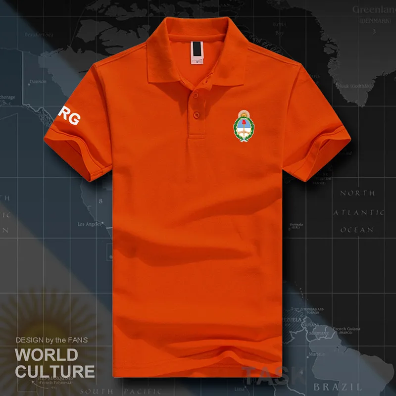Argentina Argentine AR рубашки поло для мужчин с коротким рукавом белые бренды печатных для страны хлопок национальная команда флаг Новая мода 20 - Цвет: polo-orange