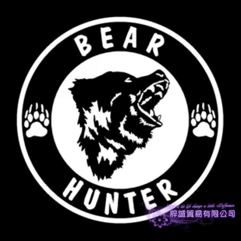 Hunt Bear Hunter Decal Hunting Club Sticker Hollow Sticker Hunter Car Window Vinyl Decal Funny Poster