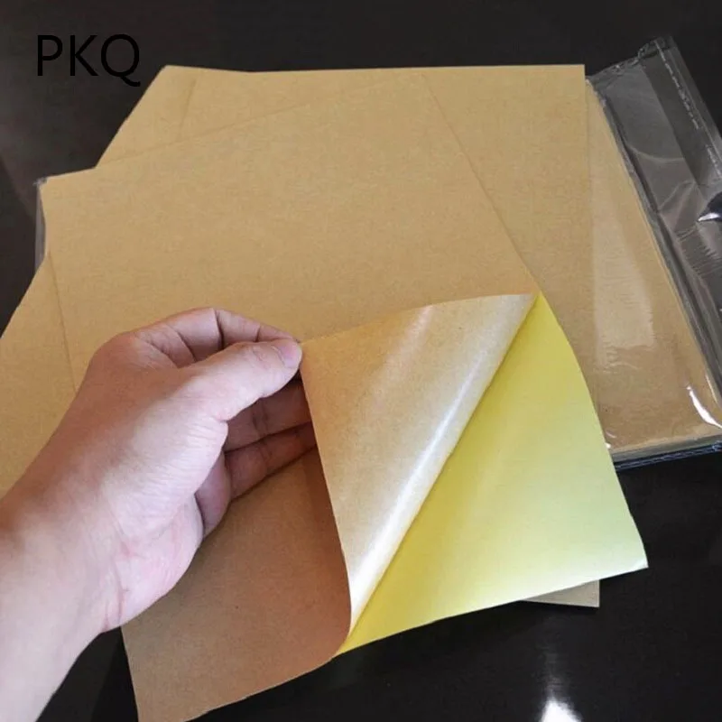 50 Sheets A4 21*29.7 cm Brown Kraft paper stickers Self Adhesive Great for Inkjet Laser A4 printing labels stickers 6/29