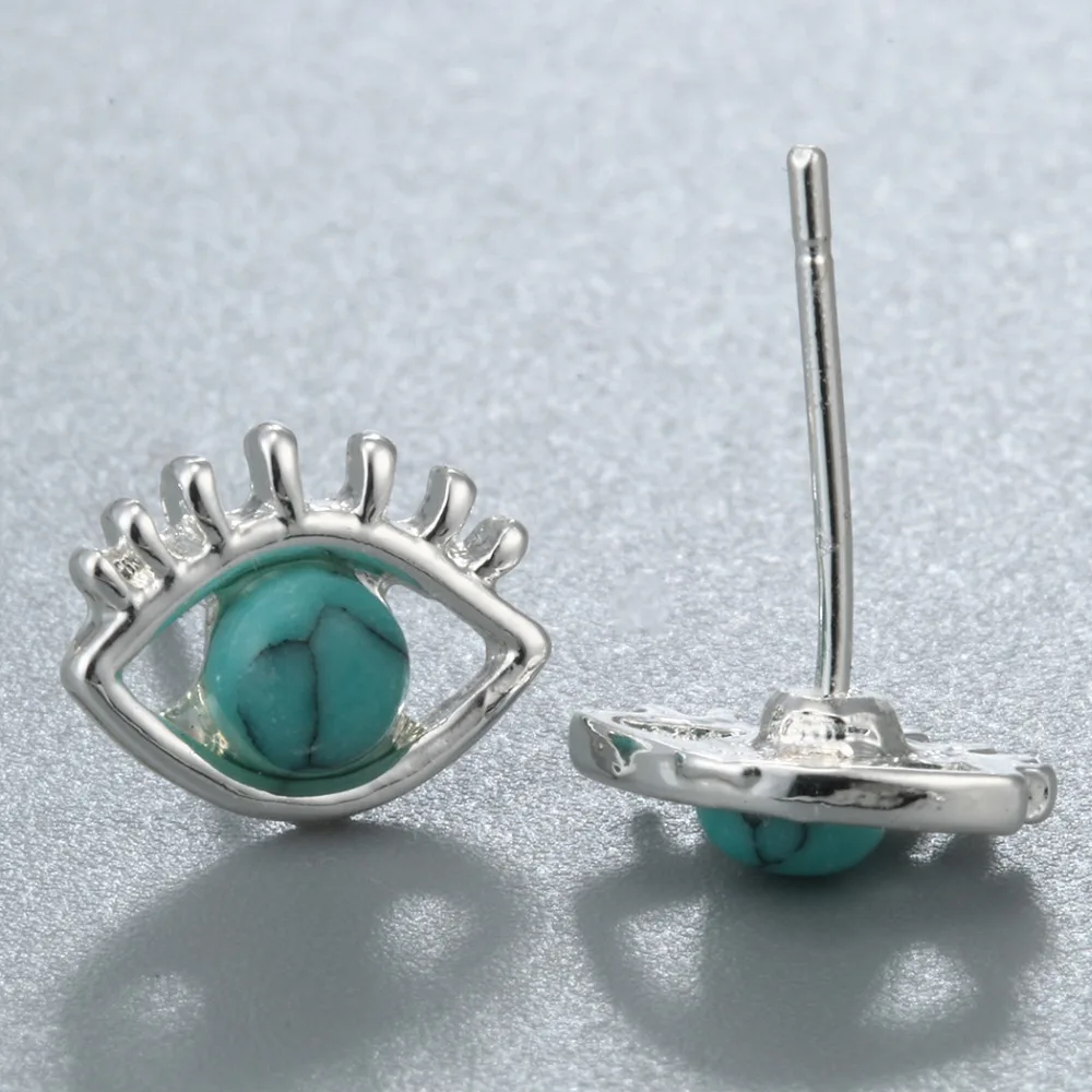 Женские сережки гвоздики в форме глаз Chandler золотистые стиле панк бохо|stud earrings|stud