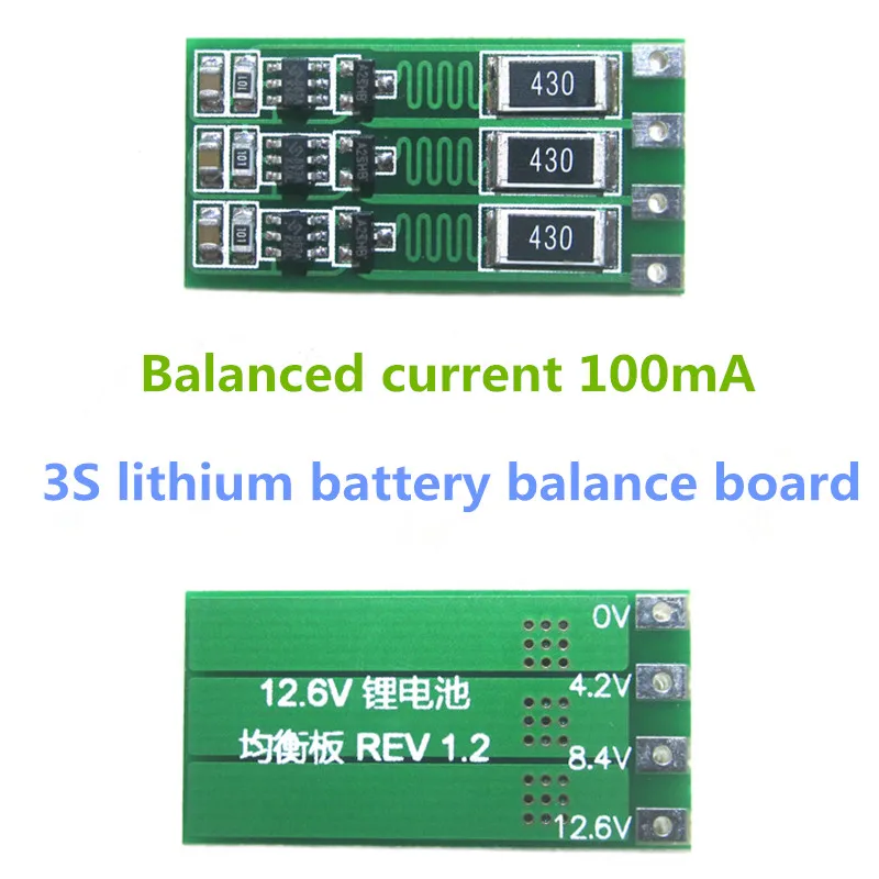 

3S 100mA Lithium Battery Balancer Board 18650 Li-ion Battery Balancing Board Balance Current 1.1V 12.6V