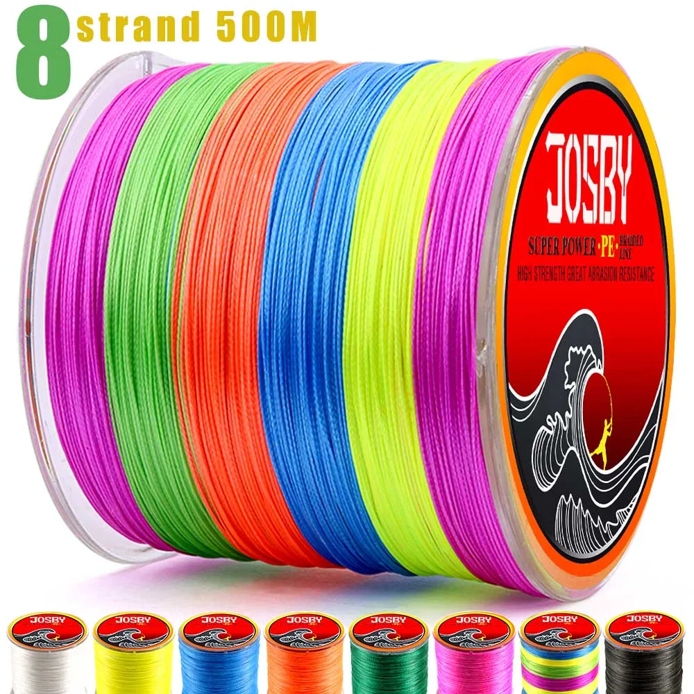 

JOSBY 8-strand 500M Multifilament fishing line X8 braided wire Tresse Line goods for fishing 20LB 30LB 36LB 42LB 50LB 62LB 82LB
