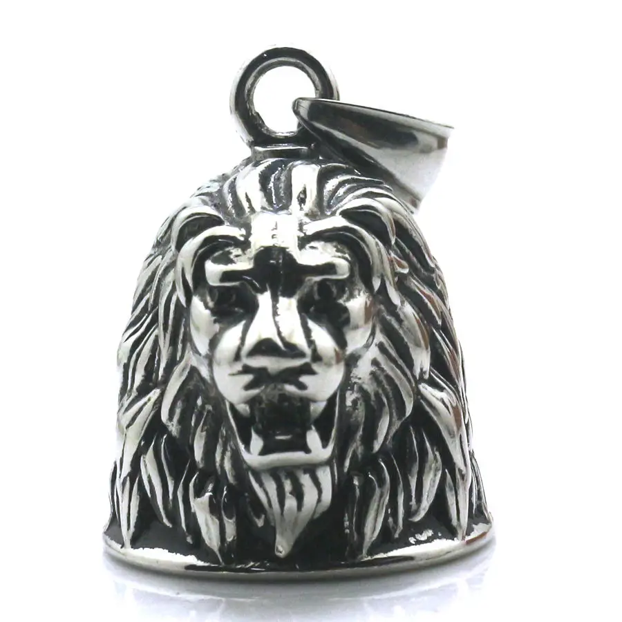 

Boy 316L Stainlesss Steel Cool Silver Lion King Punk & Gothic Bell Pendant