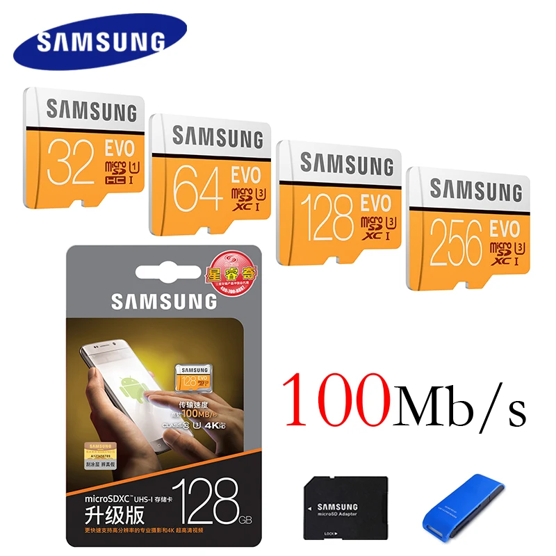SAMSUNG Microsd Card 128GB 64gb 32gb 100Mb s Micro SD Memory Card TF Flash Card for