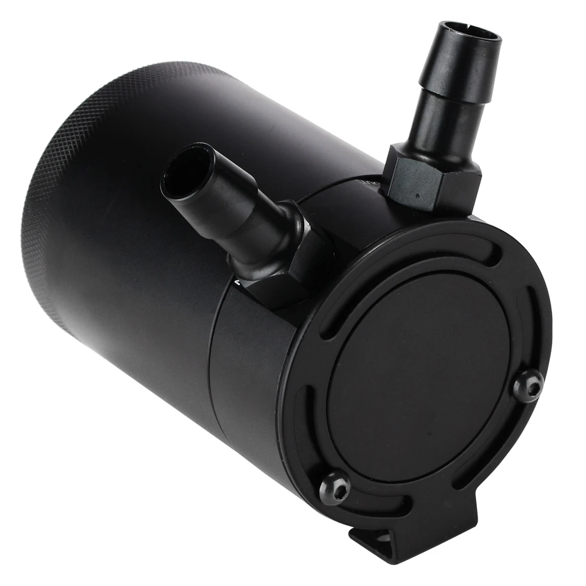 Mayit 2-Port Compact Baffled Oil Catch Can 3/8" NPT Inlet Outlet Universal Black Billet 6061 Aluminum Sealed Can