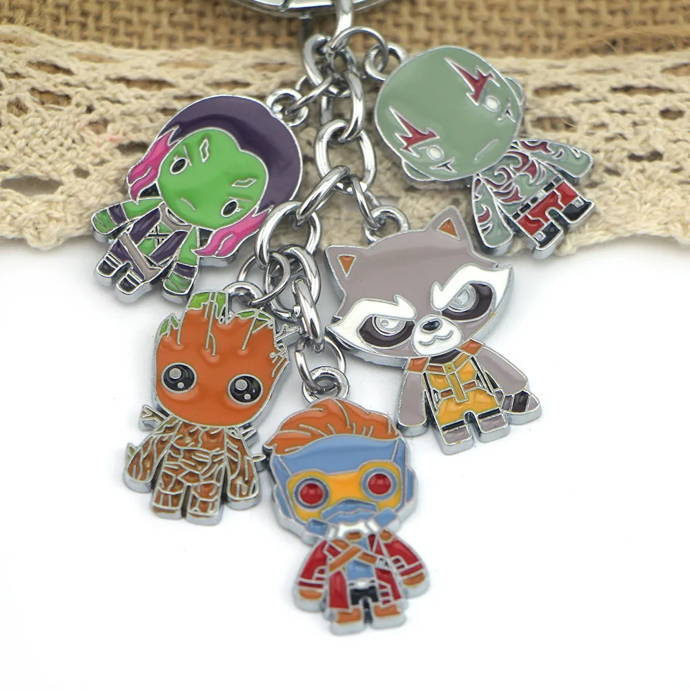 WS0172 Galaxy tacleadores alta calidad llavero Rocket Raccoon aleación nuevo anime regalo colección de dibujos animados juguetes llavero chaveiro