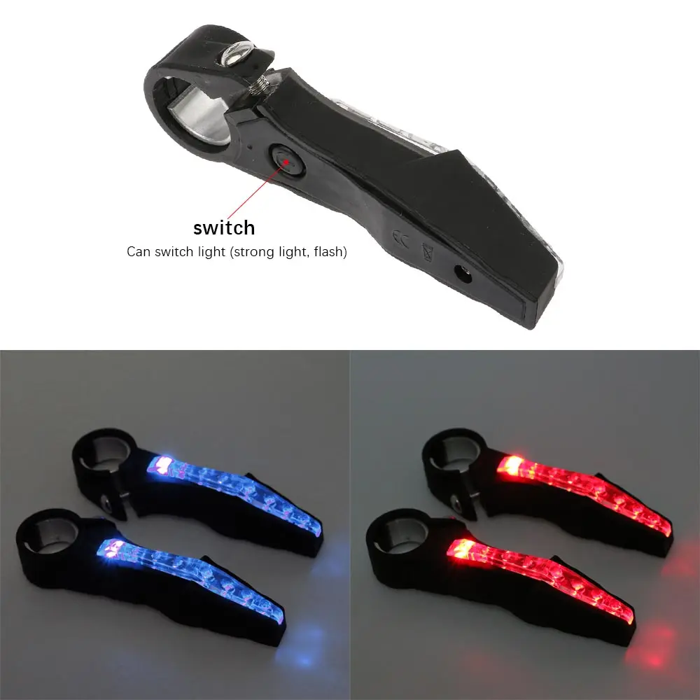 2 PCS LED Waterproof Bicycle Handlebar End Warning Cycling Lamp 2 Light
