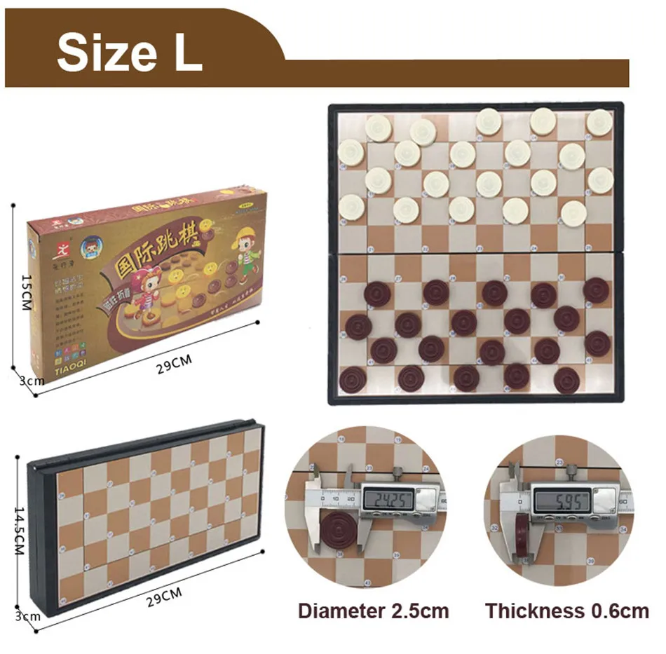 Пластик международные шашки Портативный шахматы 29*29/20*20 см складной Шахматная Магнитные Шашки игра для детские игрушки LG1