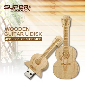 

Original Flash USB guitar model wooden Pen drive 4GB 8GB 16GB 32GB USB Flash Drive 64GB 128GB u disk Pendrive best gift