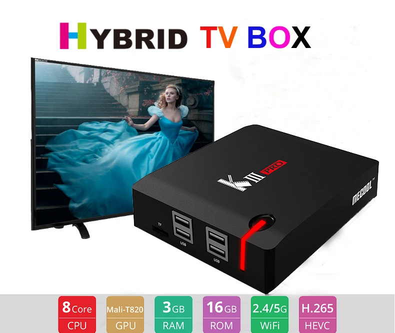 MECOOL KI Pro KII Pro DVB T2+ S2 Android tv Box 3g 16G Amlogic S912 DDR4 Восьмиядерный 4K декодирование 2,4G+ 5G телеприставка медиаплеер