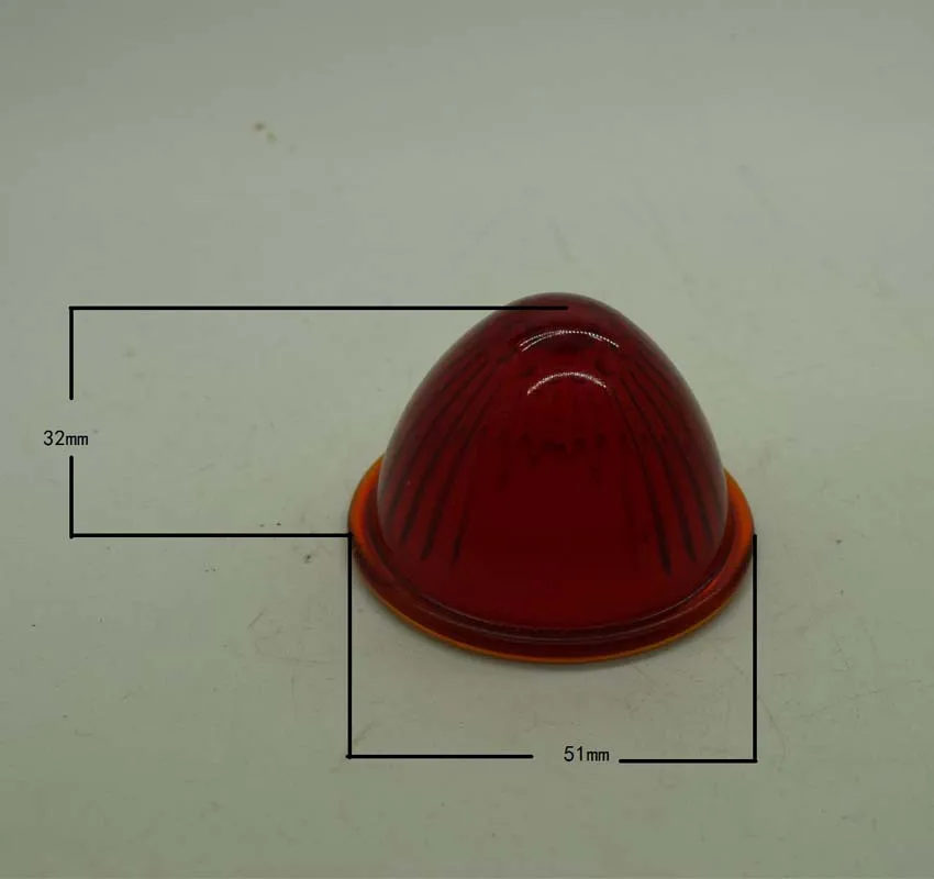 Vintage Glass Red Motorcycle Tail Light Lens Glass Red Lens Bullet