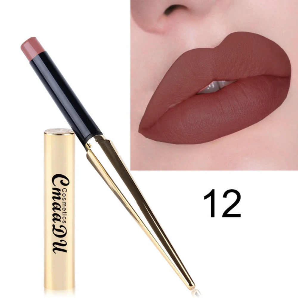 

CmaaDu Liquid Lipstick Makeup 12 Colors Matte Waterproof Lip Nude Lip Gloss Cosmetics Sexy Colors Beauty Maquiagem TSLM2