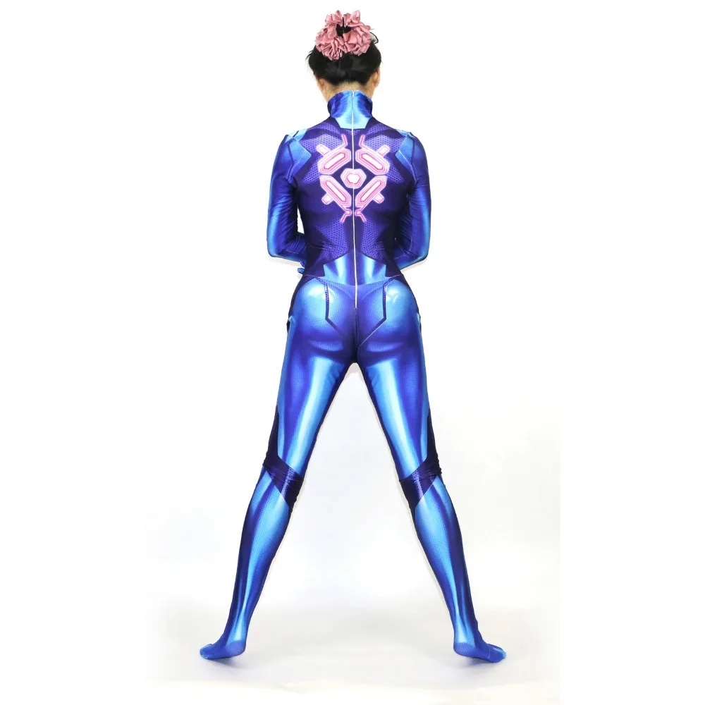Женский костюм для косплея Samus Zero Aran боди из лайкры и с 3D принтом