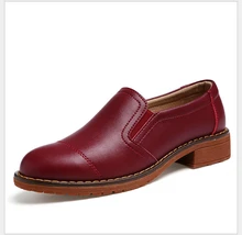 Autumn Winter Women Shoes Genuine Leather Flat Heels Round Toes Platform Women Causual Shoes