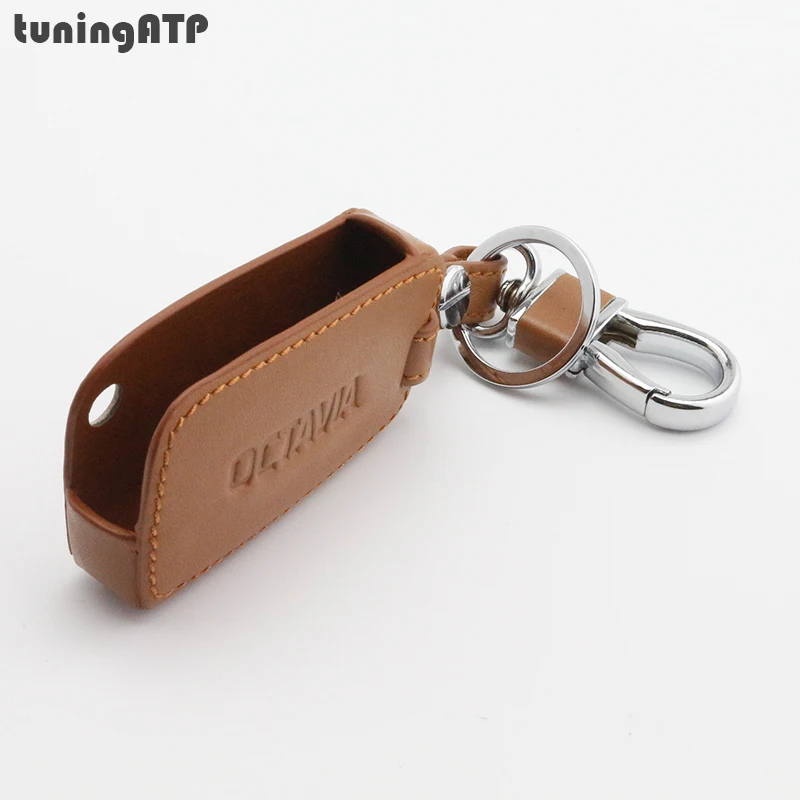 Кожаный чехол для автомобильного ключа с брелком Skoda Octavia Mk3 5E A7|car key case cover|key for