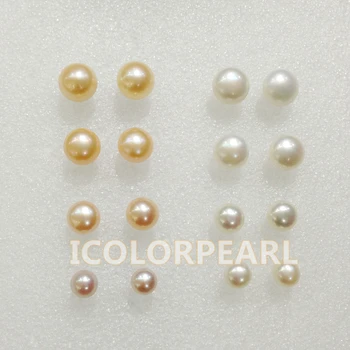 

WEICOLOR Wholesale(12pairs/lot,6-10mm) Freshwater Pearl Earrings Studs With Sterling Silver Pins.Contact for Size And Colors!