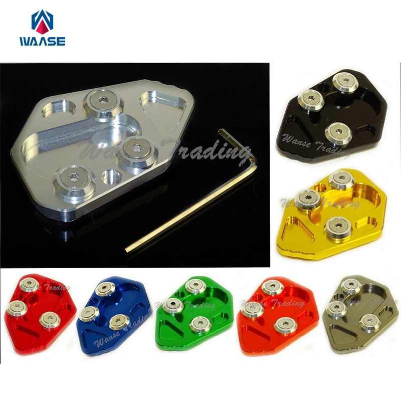 

Motorcycle Aluminum Kickstand Foot Side Stand Extension Pad Support Plate for BMW R1200S 2006 2007 2008 Orange Black Glod Green