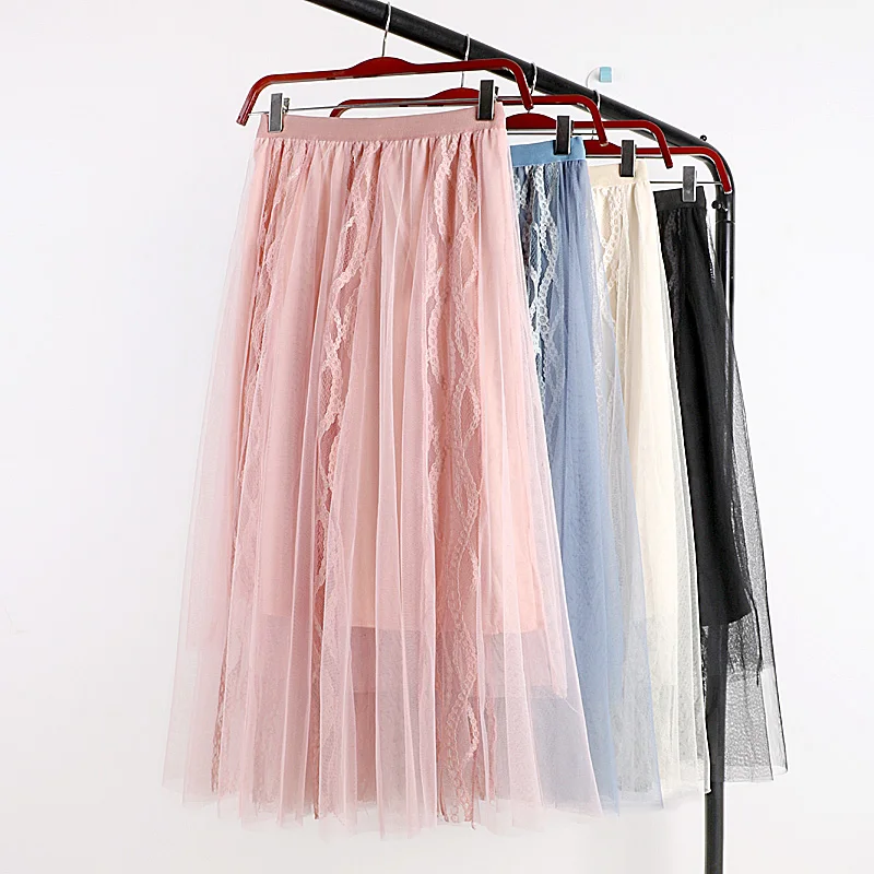 Faldas Mujer Moda 2019 New Summer Woman Tulle Skirts Sexy Lace Hollow Out Embroidered Mesh Skirt Vintage A Line Jupe Femme Saias Faldas Mujer Moda 2019 New Summer Woman Tulle Skirts Sexy Lace Hollow Out Embroidered Mesh Skirt Vintage A Line Jupe Femme Saias