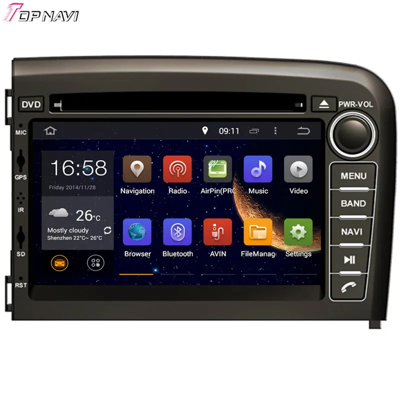 TOPNAVI 7 ''четырехъядерный Android 6 0 Автомобильный DVD плеер для VOLVO S80 1998 1999 2000 2001 2002 2003