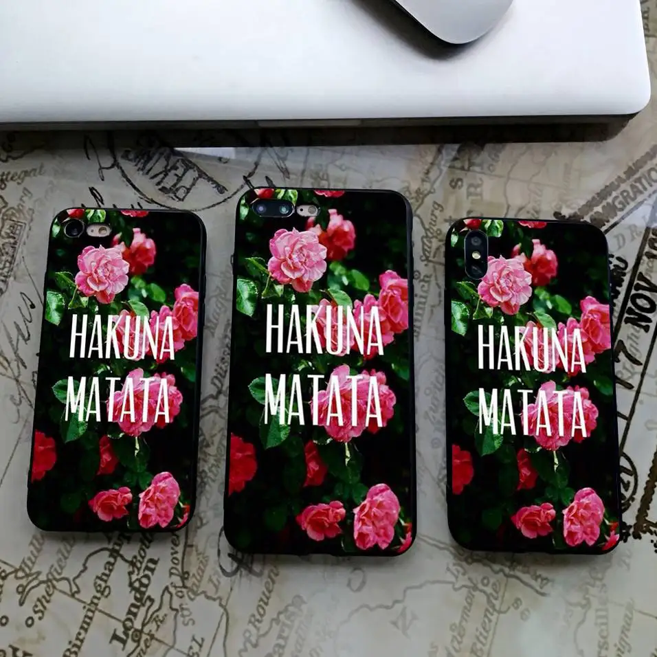 Hakuna Matata Король Лев черный мягкий силиконовый чехол для телефона для iPhone X 11 Pro 5S XR XS Max 6 6S 7 8 Plus чехол Fundas Capinha Coque