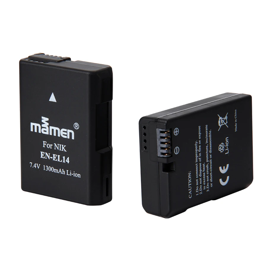 Mamen 3pcs EN EL14 EN-EL14 EN-EL14a ENEL14 Digital Camera Battery for Nikon Coolpix D3100 D3200 D5200 P7100 P7700 DSLR Batteries