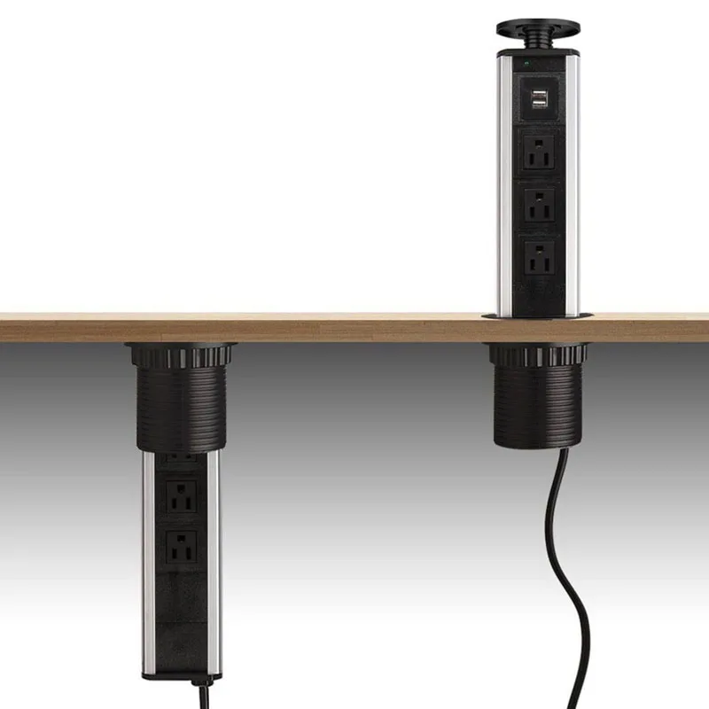 Electrical 3 Plug Socket 2 Usb Kitchen Table Socket Pulling Pop Up