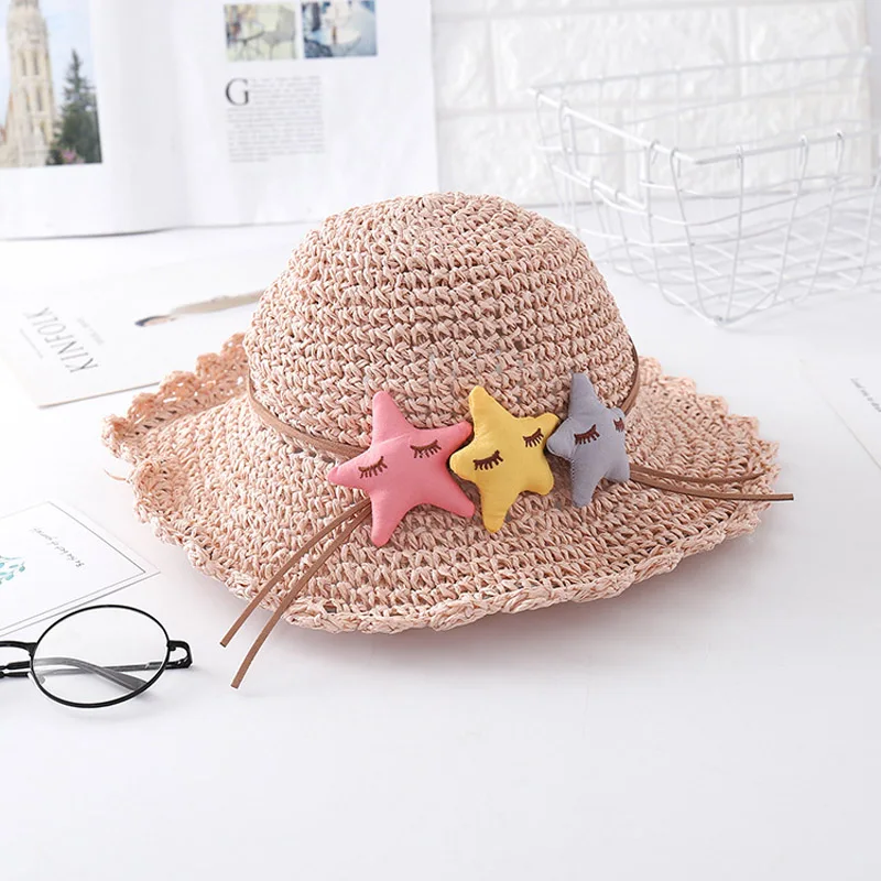Doitbest, соломенные шляпы с тремя звездами для мальчиков и девочек, летние шляпы от солнца для детей, детские пляжные шляпы для путешествий, Детские Солнцезащитные кепки