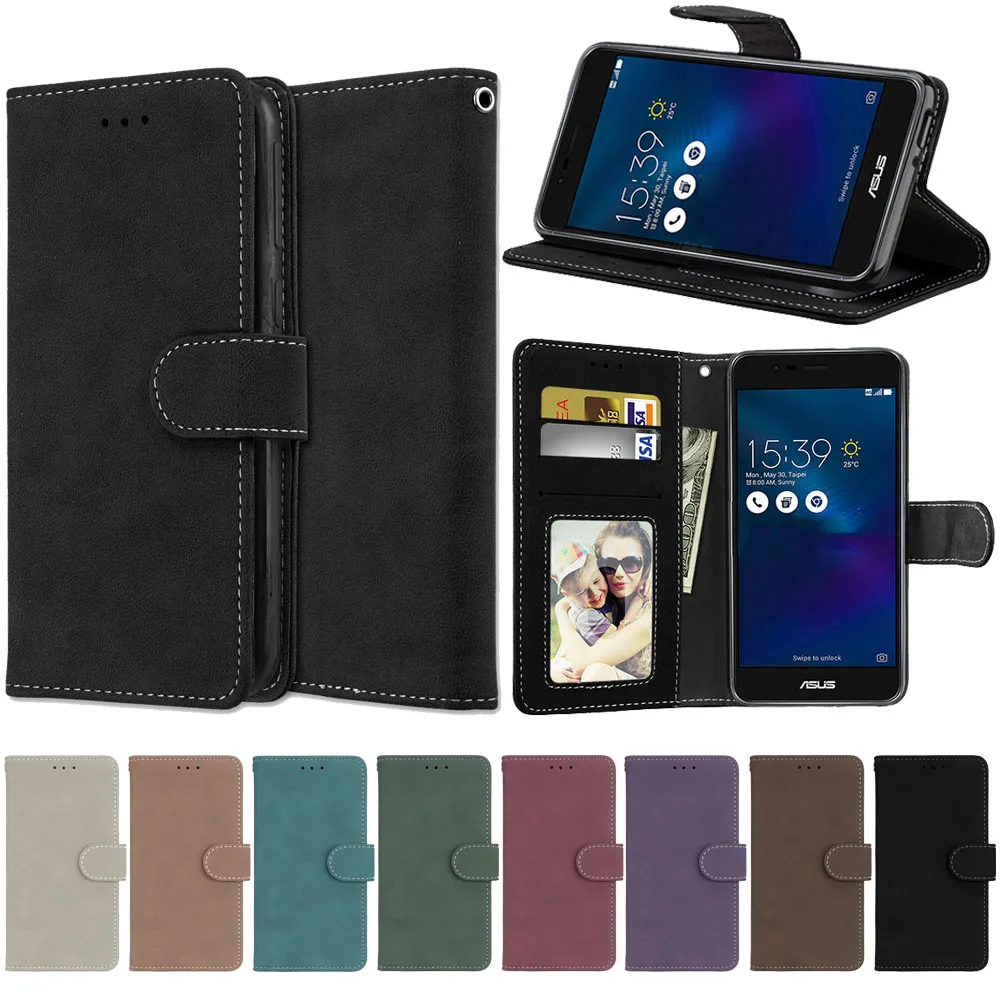 

Flip Leather Case For Asus ZenFone 3 Max ZC520TL X008D Vintage Wallet Case Stand Cover and Card Holder Bags For Asus 3 Max