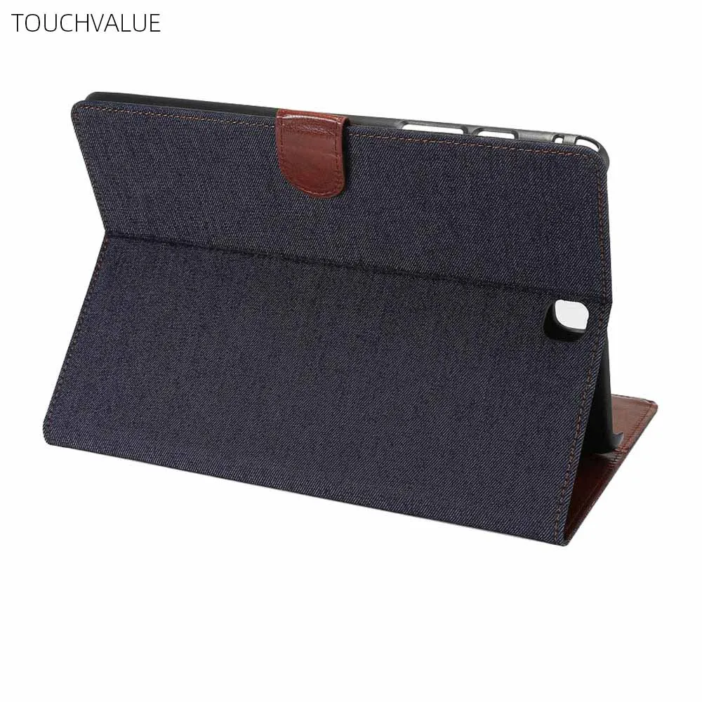 

Solid Color Denim Case For Samsung Galaxy Tab A T550 Funda Flip Cover For Samsung Tab T550 with Stand Card Slots Function
