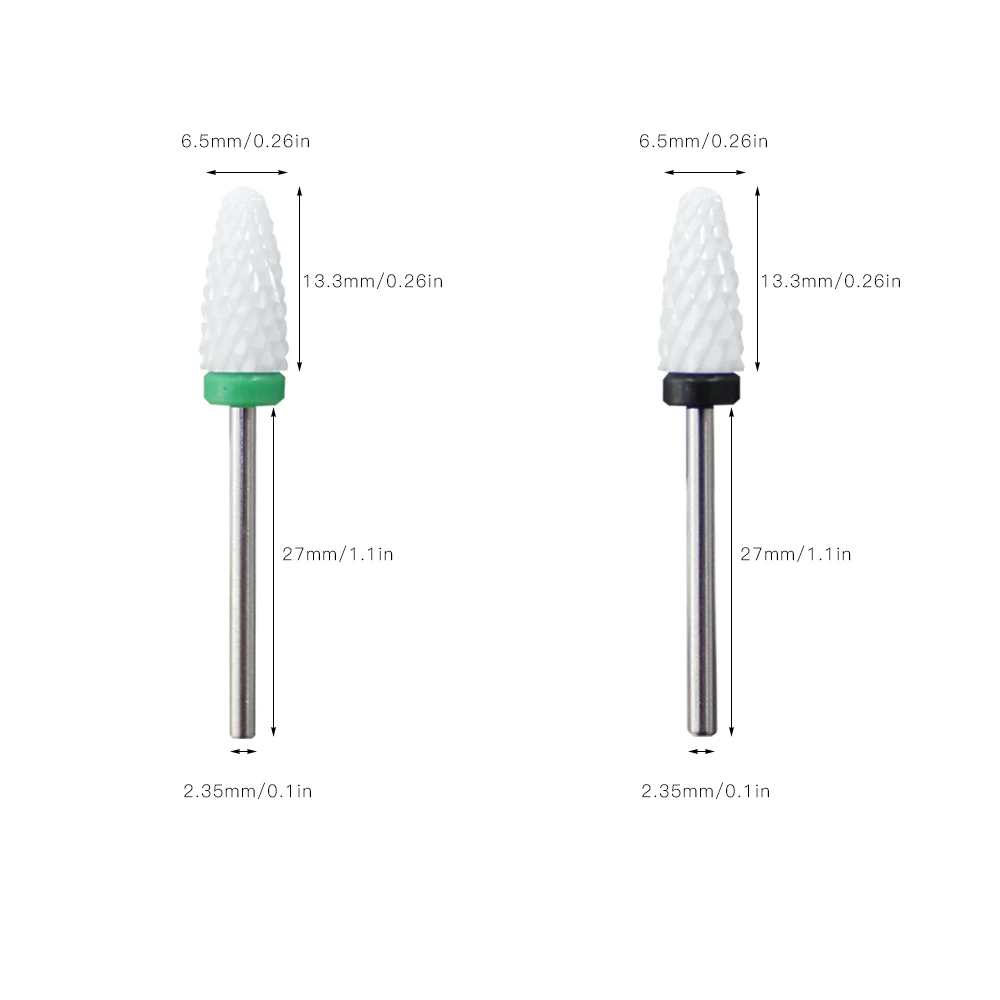 Ceramic Nail Drill Bits Manicure Files Electric Nail Machine Accessories Gel Polish Remove Coarse Fine Medium Grit Tools 4 (7)