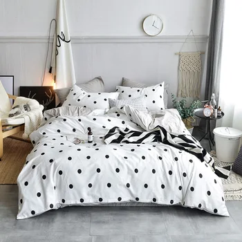 

Bedding Set White Spot Pink Cherry Luxury Bed Set Cotton Queen King Size Duvet Cover Set Pillowcase Bed Sheet 3styles