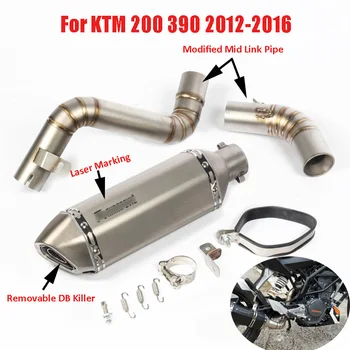 

Slip on Full Motorcycle Exhaust Tip Silencer Escape Middle Connect Link Tube Whole Set Pipe for KTM 200 390 2012-2016