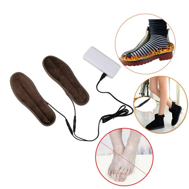 Electric Heated Insoles Shoes Boots Foot Feet Warmer Pad USB Charged