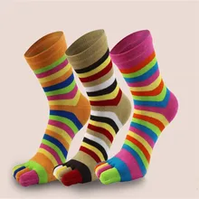 1 пара, милые носки с Для женщин в полоску с коротким рукавом для мальчиков полосатая пять пальцы рук и ног носки радужные носки теплые зимние комнатные тапочки, носки для женщин