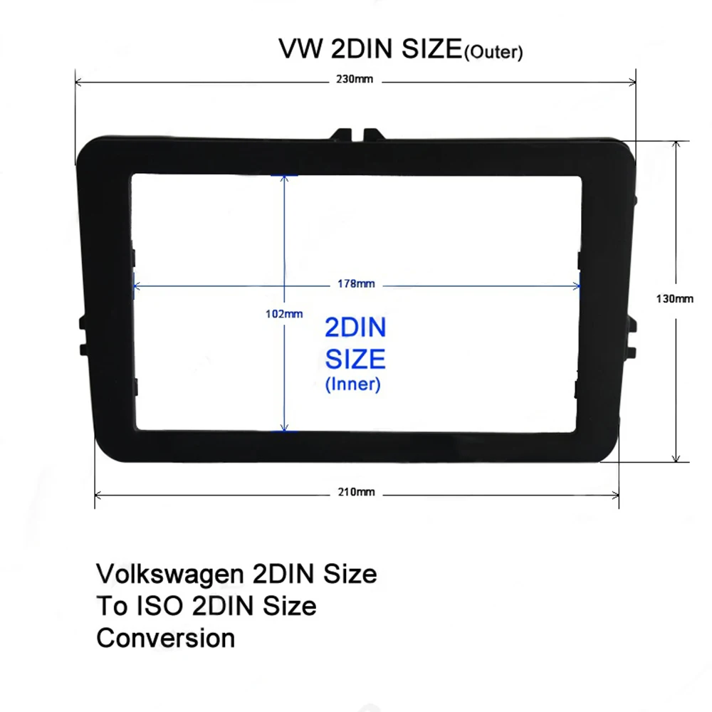 

Double Din Car Radio Frame for Volskwagen VW Polo Passat Touran Jetta Golf EOS FOX Auto Stereo Fascias Panel Dashboard Trim Kit