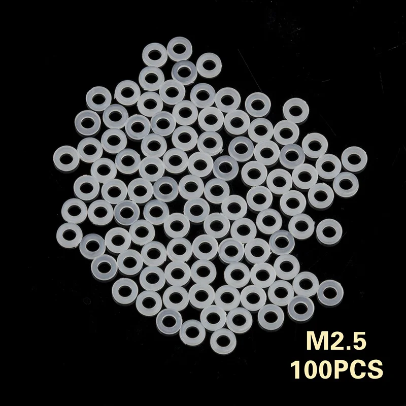 100 шт белый/черный пластик нейлоновая шайба с покрытием плоская прокладка уплотнения шайба прокладка кольцо комплект M2/M2.5/M3/M4/M5/M6/M8