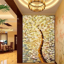 Beibehang 3D полы стереоскопический для прихожей зал Счастливое дерево изображения обои шелковая ткань обои 3D обои для стен