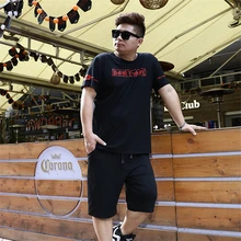 Модная Повседневная футболка с буквенным узором и шорты, летний костюм года, новые качественные дышащие хлопковые мужские короткие комплекты из модала