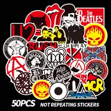50pcs ROCK band personality 3D stickers on laptop Bag ROCK band Waterproof skateboard Funny Sticker Toys For Children 50pcs ROCK band personality 3D stickers on laptop Bag ROCK band Waterproof skateboard Funny Sticker Toys For Children
