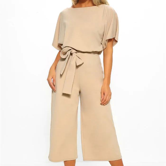 Women Fashion Jumpsuit Lay's 2019 Summer Solid Short