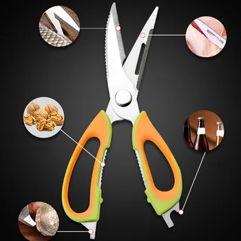 Cutter Cook Tool 220*75mm Multifunctional Poultry Kitchen Chicken Bone Scissor with Magnetic Case Shear Fish Duck Cut mainpoint poultry fish chicken bone duck scissors stainless steel multifunctional kitchen gadget shears cutter cook hand tools