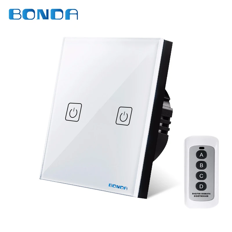 

BDNOA EU/UC standard 2 open remote switch Settings, smart home remote 420 remote wall touch switch 220v