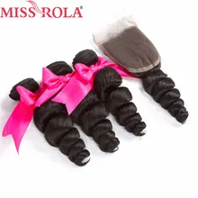 Miss Rola font b Hair b font Pre colored 1b Nature Black Malaysian Loose Wave 3