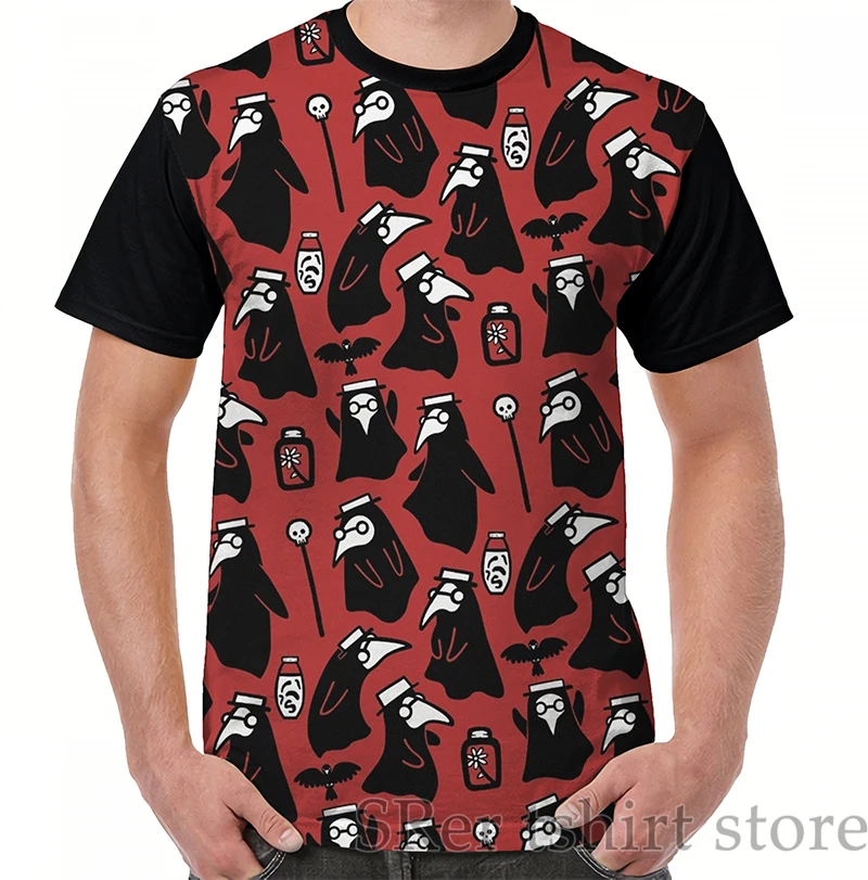 

Funny print men t shirt women Tops tee Plague Doctors Graphic T-Shirt men O-neck Short Sleeve Casual tshirts