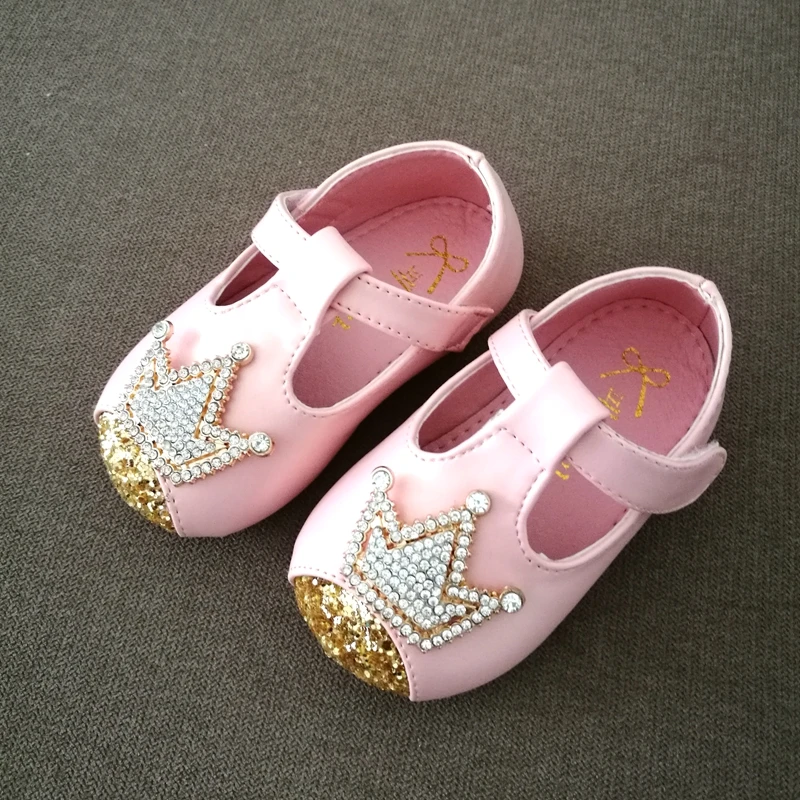 Туфли стразы из ПУ кожи для девочек 0 4 лет|girls pink party shoes|girls leather shoesleather gold shoes |