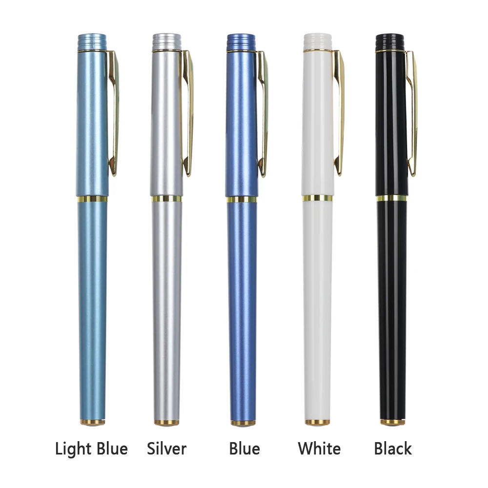 5 colors 1pc Luxury Gold Cap Pen Metal Ballpoint Gel Pen 0.5mm Black