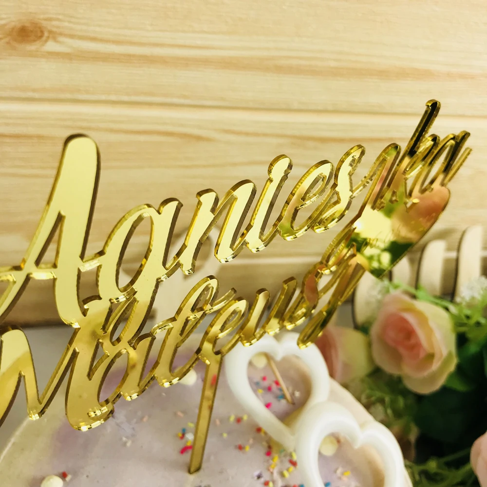 Personalized wedding cake topper,Custom Bride & Groom names with date cake topper,Mr and Mrs Wedding cake topper Decor Supplies (4)