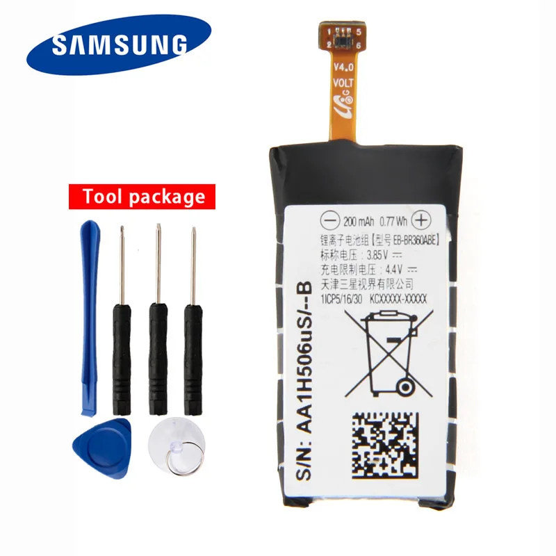 

Original Samsung High Quality EB-BR360ABE Battery For Samsung Gear Fit2 Fit 2 R360 SM-R360 Genuine Battery 200mAh