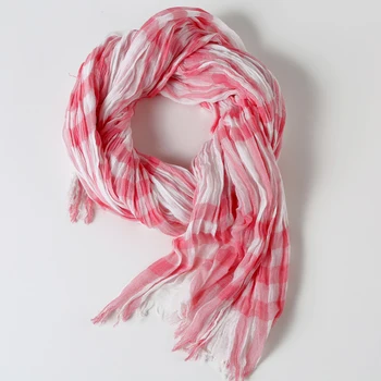 

[DIFANNI]New Natural Cotton Scarf Women Men All Match Echarpe Winter Scarf Female Scarves Check Design Plaid Fashion Spring