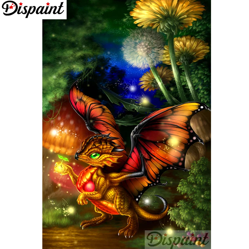 

Dispaint Full Square/Round Drill 5D DIY Diamond Painting "Cartoon dragon" 3D Embroidery Cross Stitch Home Decor Gift A12750